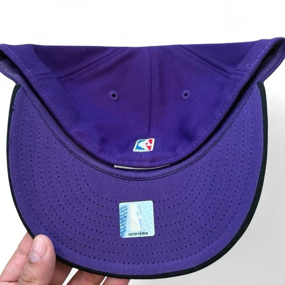 Vintage Sacramento Kings Fitted Hat Reebok Men's Size 7 1/2 Black And Purple Y2K